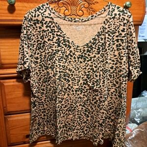 Leopard Print V-Neck Top